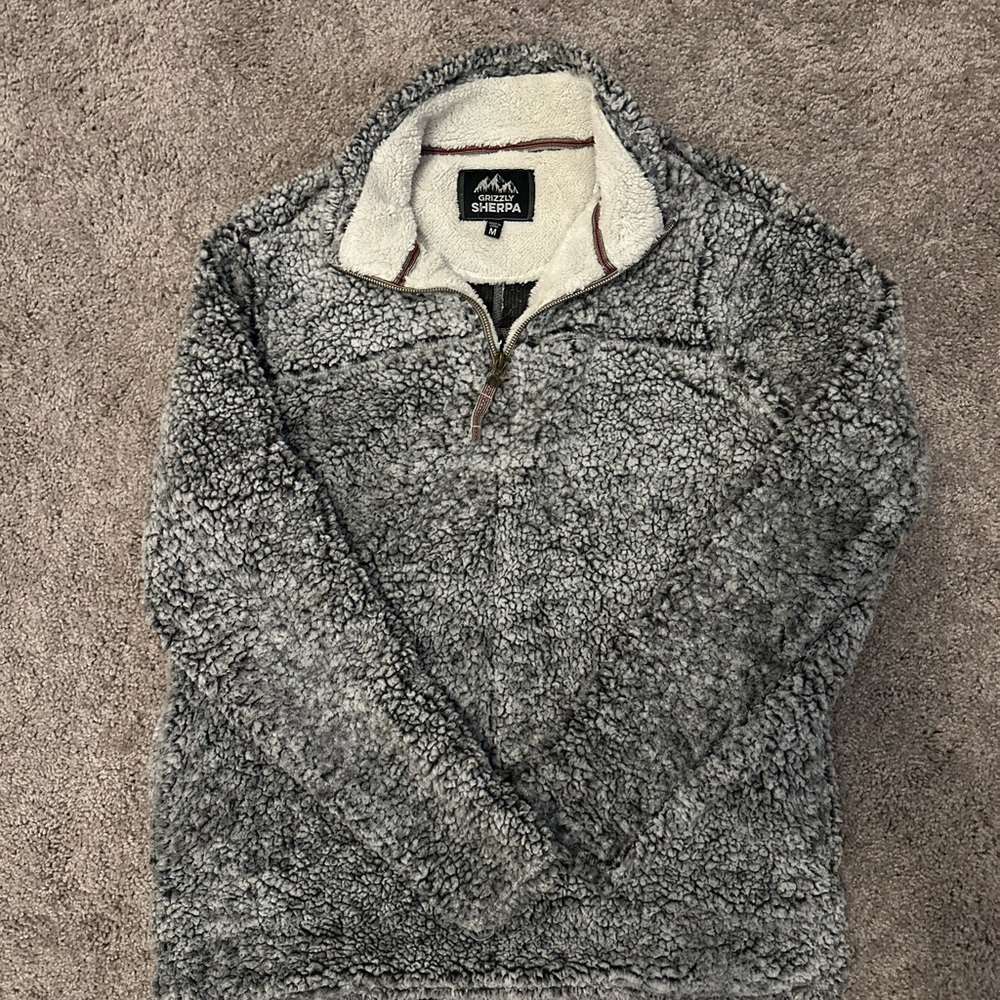Sherpa Men's Zip-Up Fleece Sweater - Black